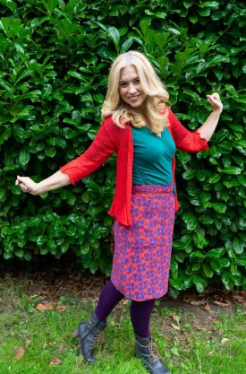 Sherry cotton corduroy skirt - retro cat