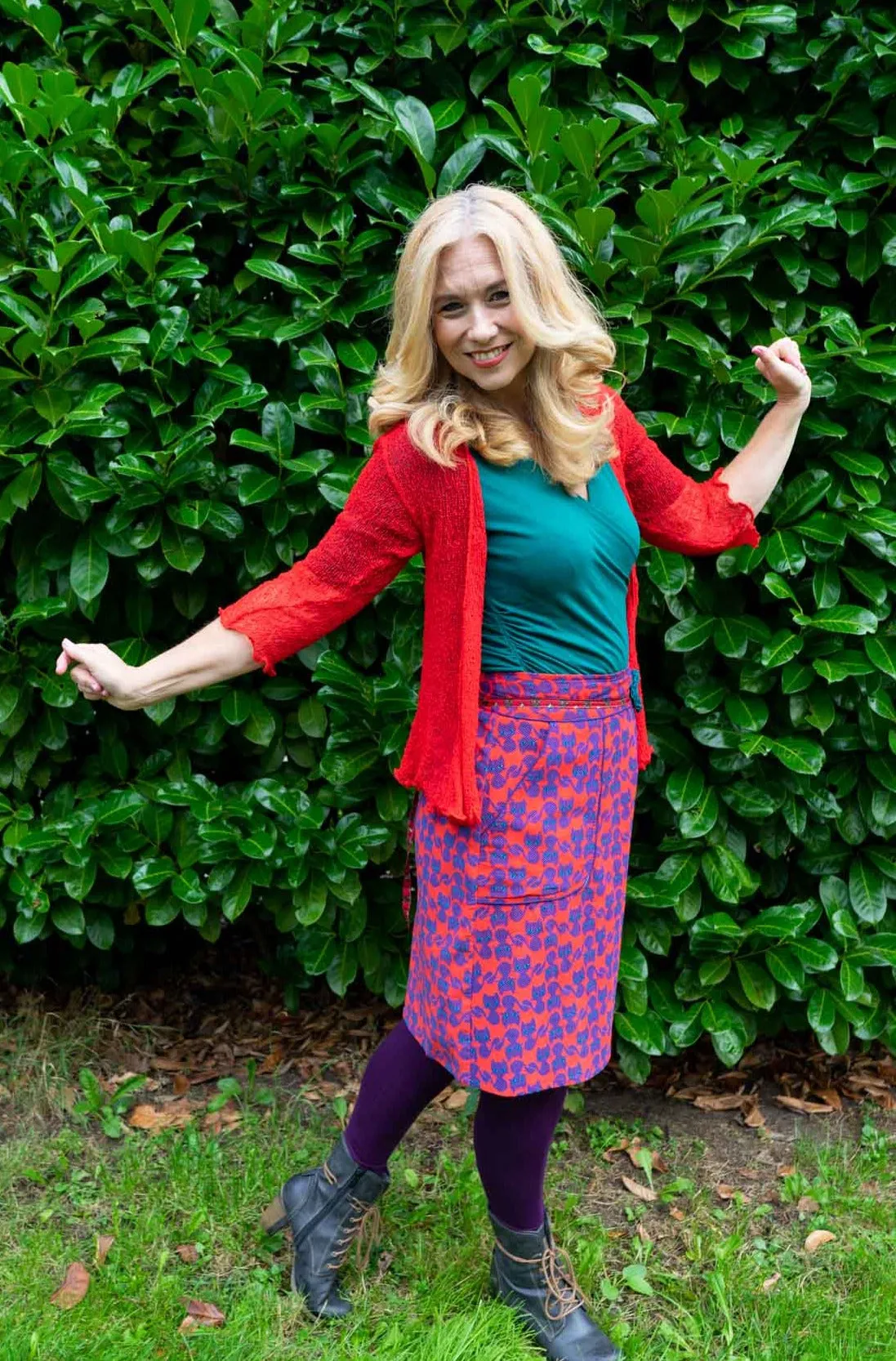 Sherry cotton corduroy skirt - retro cat