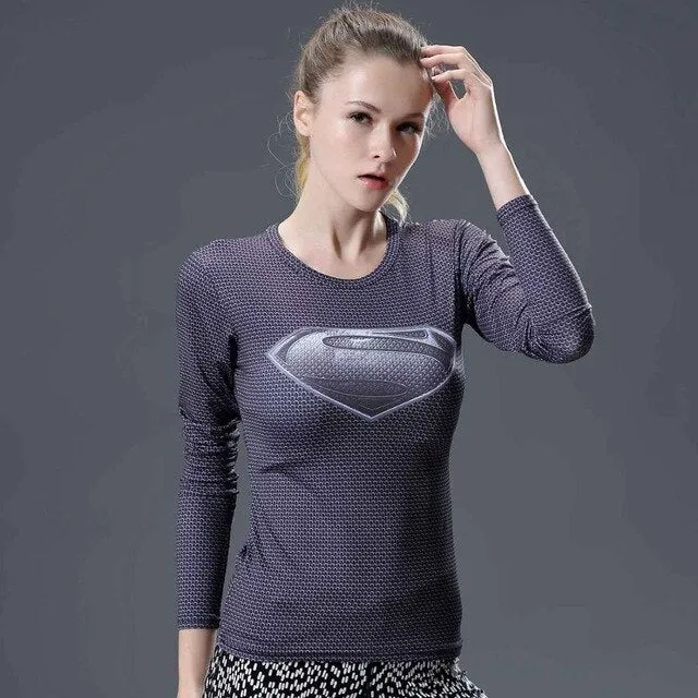 Superman T-shirts Women Long