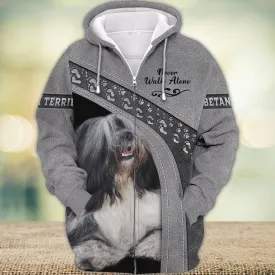 Tibetan Terrier Love Never Walk Alone 3D Full Print Shirts, Shirt For Dog Lovers, Dog Memorial Gifts for loss of Dog