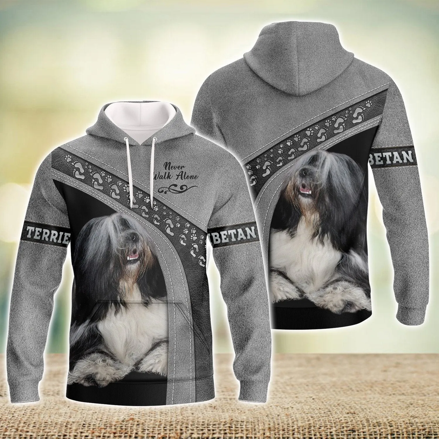 Tibetan Terrier Love Never Walk Alone 3D Full Print Shirts, Shirt For Dog Lovers, Dog Memorial Gifts for loss of Dog