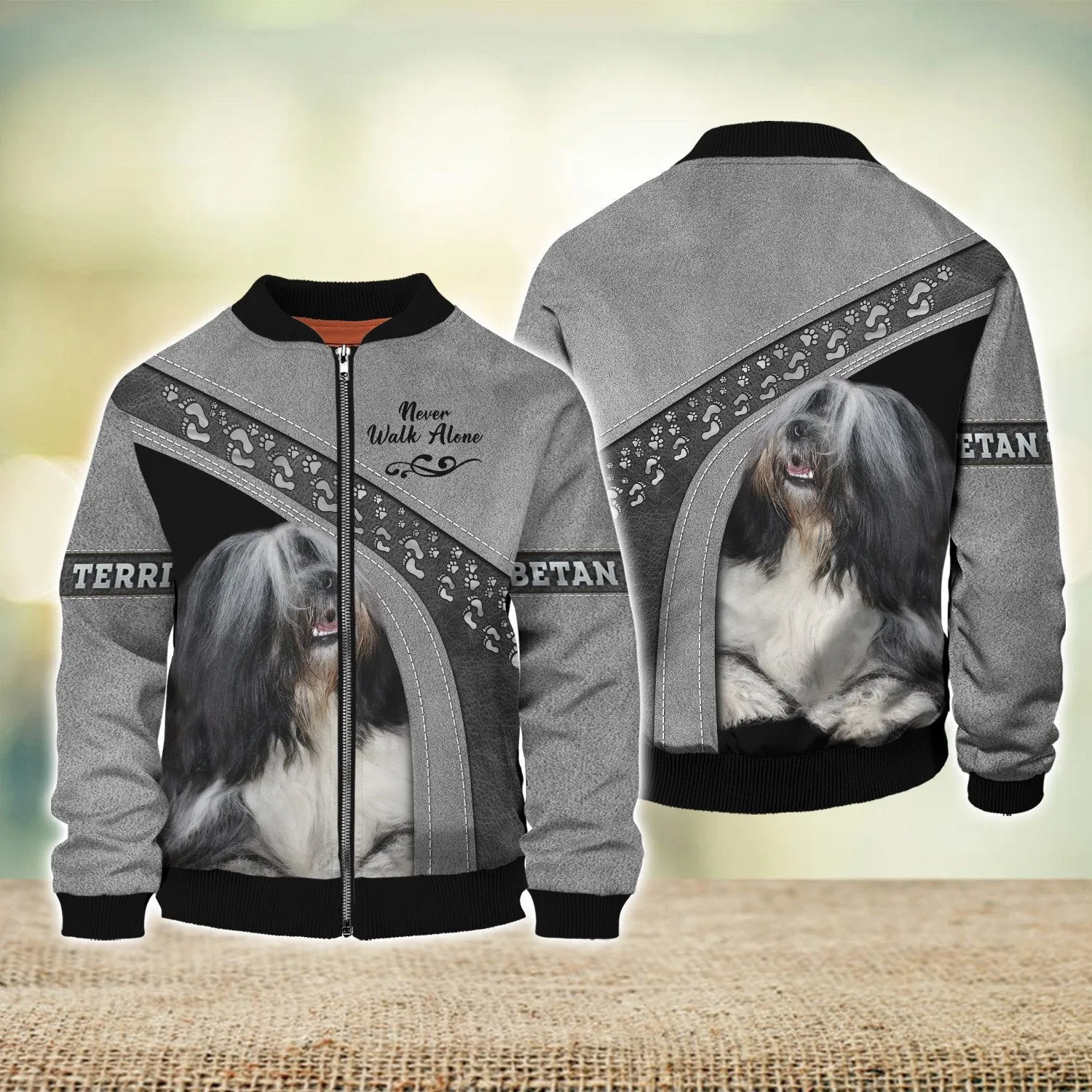 Tibetan Terrier Love Never Walk Alone 3D Full Print Shirts, Shirt For Dog Lovers, Dog Memorial Gifts for loss of Dog