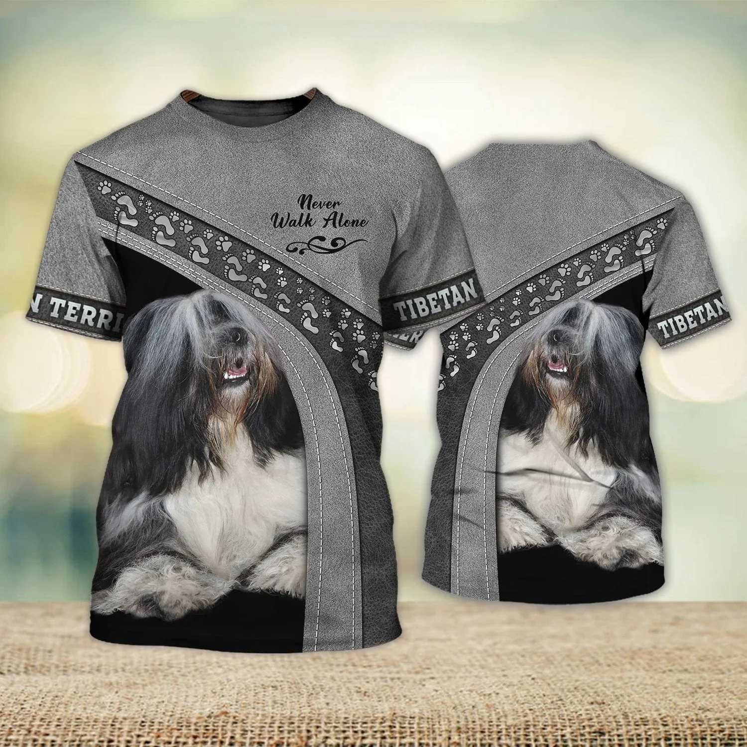 Tibetan Terrier Love Never Walk Alone 3D Full Print Shirts, Shirt For Dog Lovers, Dog Memorial Gifts for loss of Dog