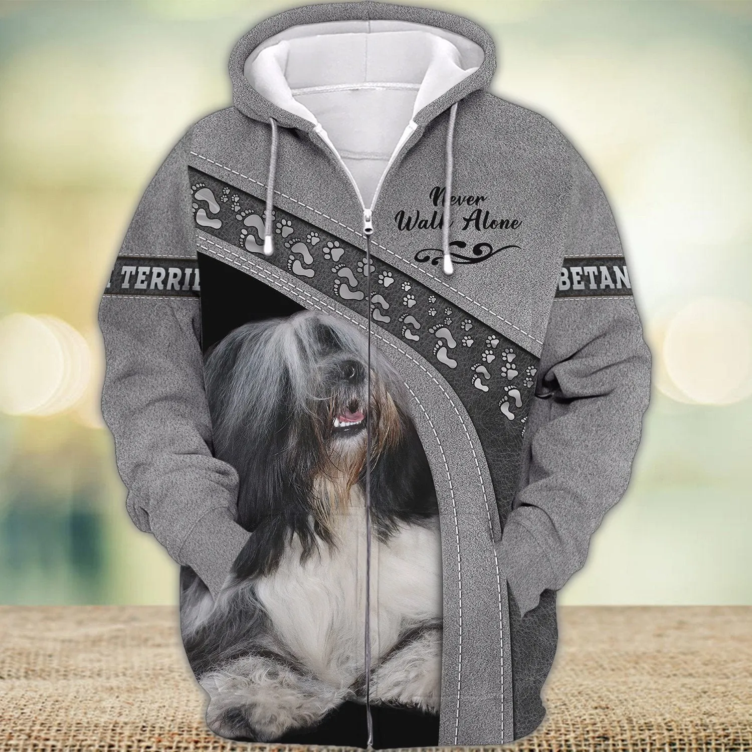Tibetan Terrier Love Never Walk Alone 3D Full Print Shirts, Shirt For Dog Lovers, Dog Memorial Gifts for loss of Dog
