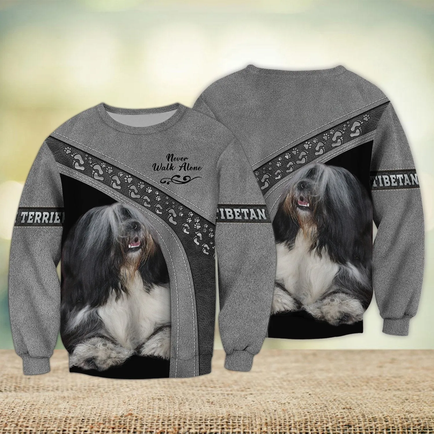 Tibetan Terrier Love Never Walk Alone 3D Full Print Shirts, Shirt For Dog Lovers, Dog Memorial Gifts for loss of Dog