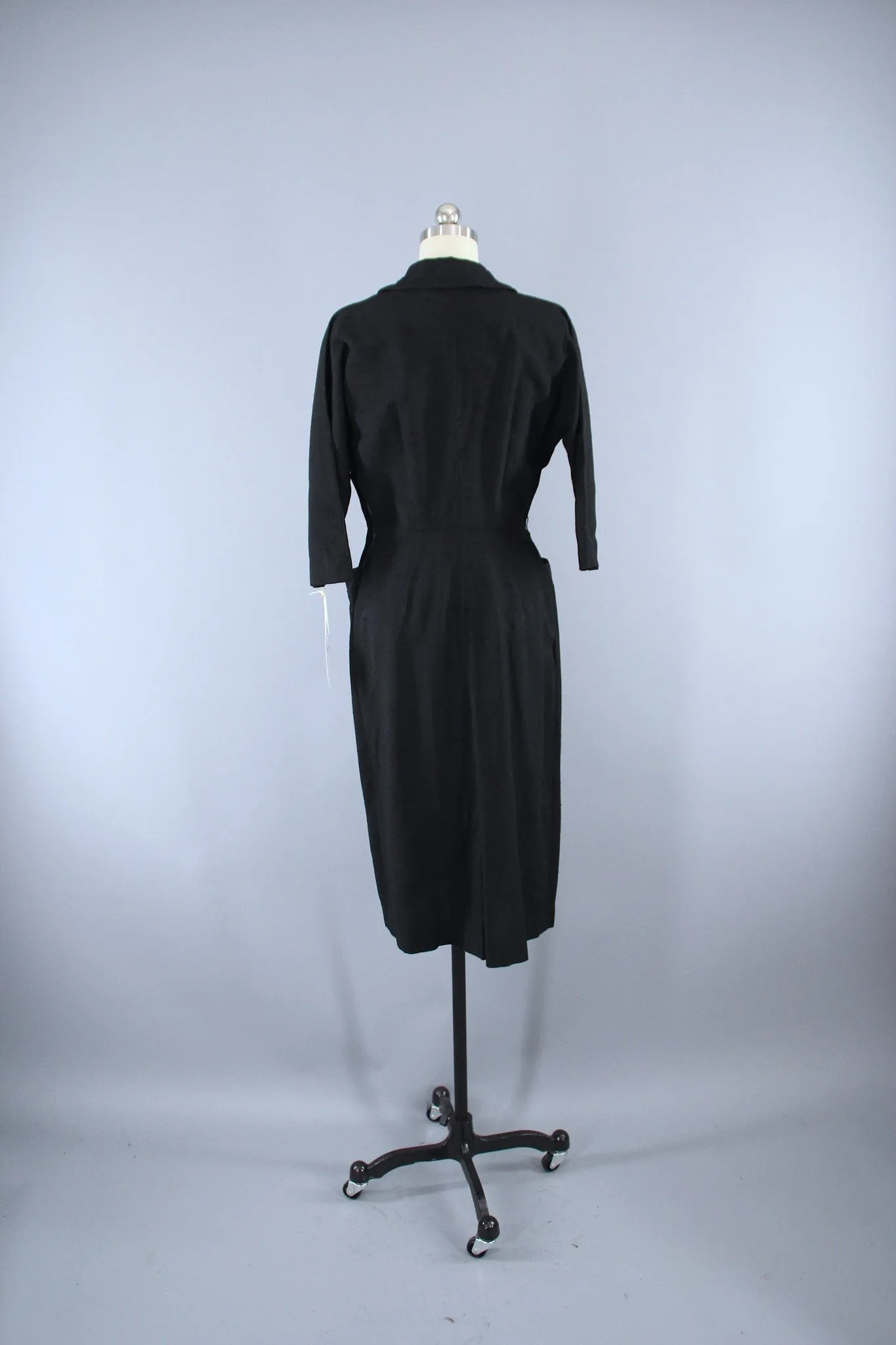 Vintage 1940s - 1950s Black Poinette Fashions Little Black Dress