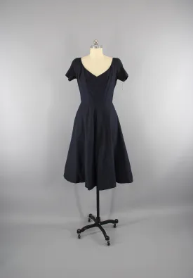 Vintage 1950s New Look Black Cocktail Dress