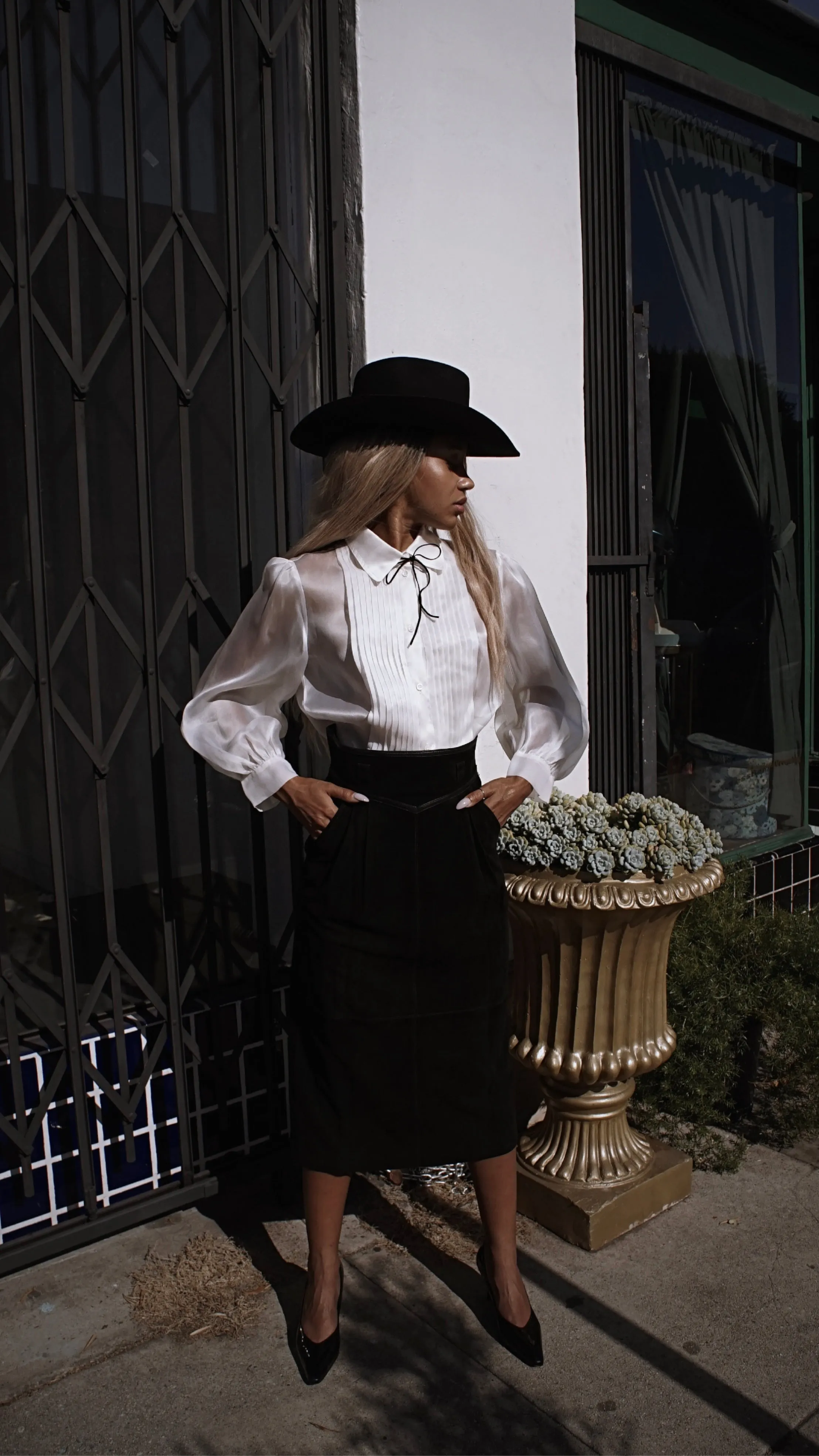 Vintage Gucci Suede Pencil Skirt
