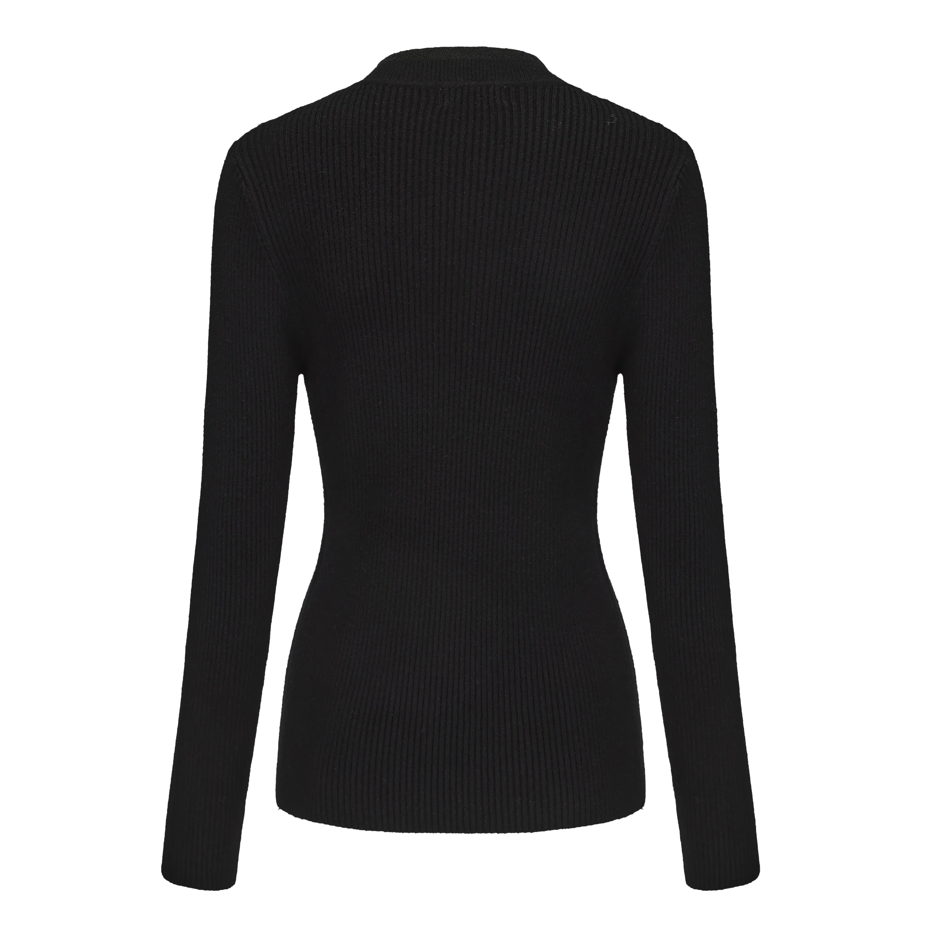 Women's Ruffled Collar Rib Knitted Sweater